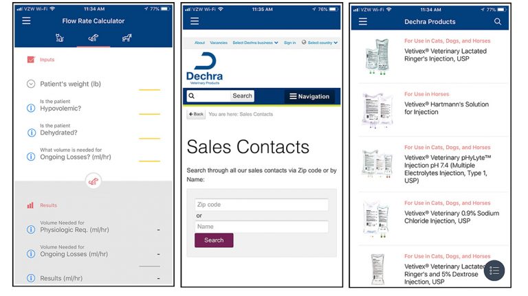 New Dechra app calculates IV fluid needs