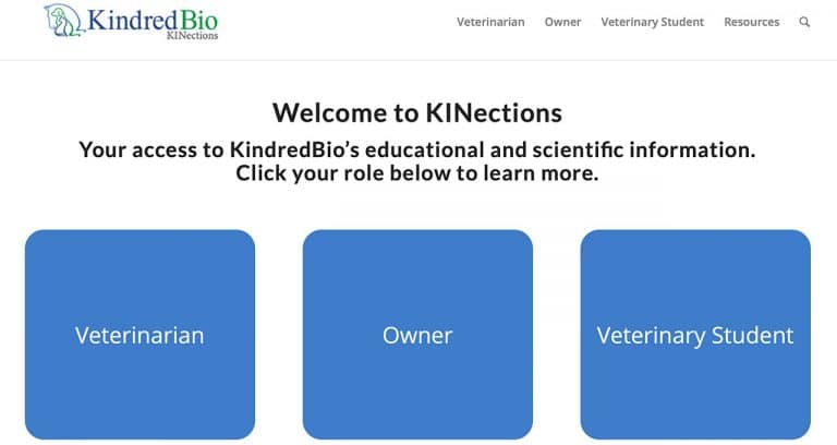 KindredBio offers educational resources for vets, clients
